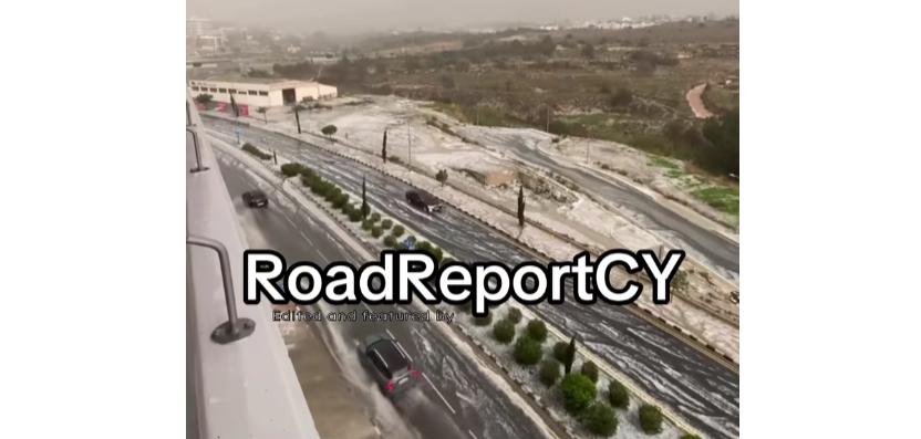 Στα λευκά «ντύθηκε» η Πάφος – Χαλάζι κάλυψε τους δρόμους & πεζοδρόμια (βίντεο)