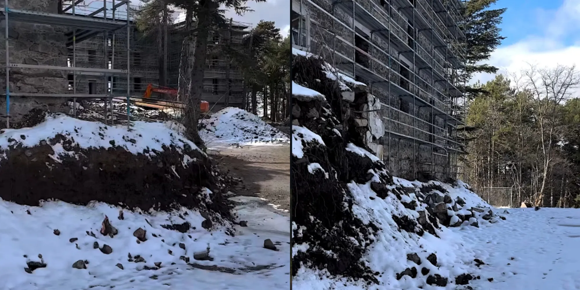 Εντυπωσιακό βίντεο με το ξενοδοχείο Βερεγγάρια «ντυμένο» στα λευκά  (βίντεο)