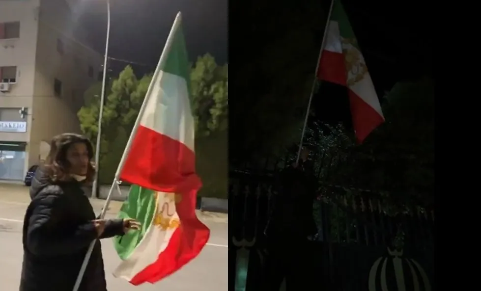 Λευκωσία: Κρέμασαν τη σημαία με Λιοντάρι και Ήλιο έξω από πρεσβεία Ιράν (βίντεο)