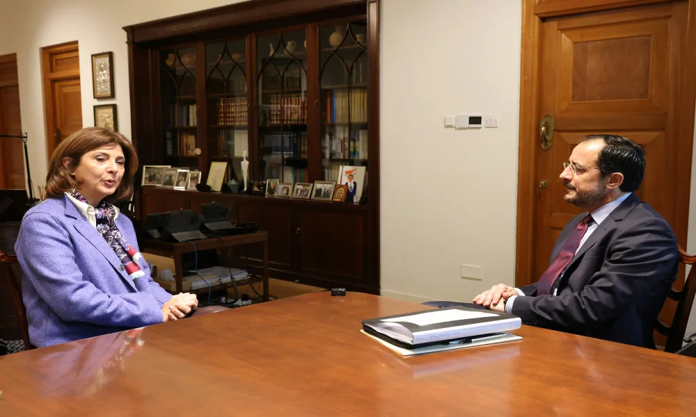 Είδε Χριστοδουλίδη η Ολγκίν: «Δεν υπήρξε μέχρι τώρα αρκετή πρόοδος» – Ζητά εξέλιξη σε ΜΟΕ (φώτος)