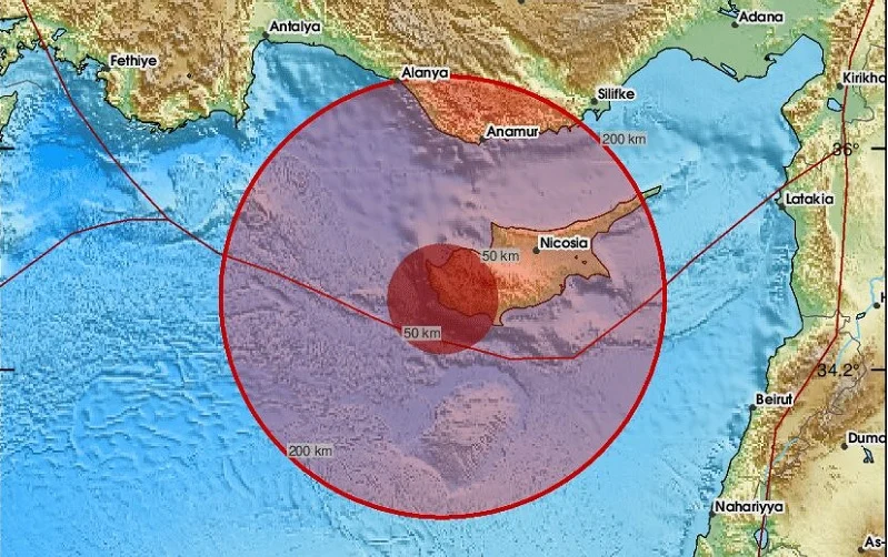 Σεισμική δόνηση στην Κύπρο – Ποιο ήταν το επίκεντρο