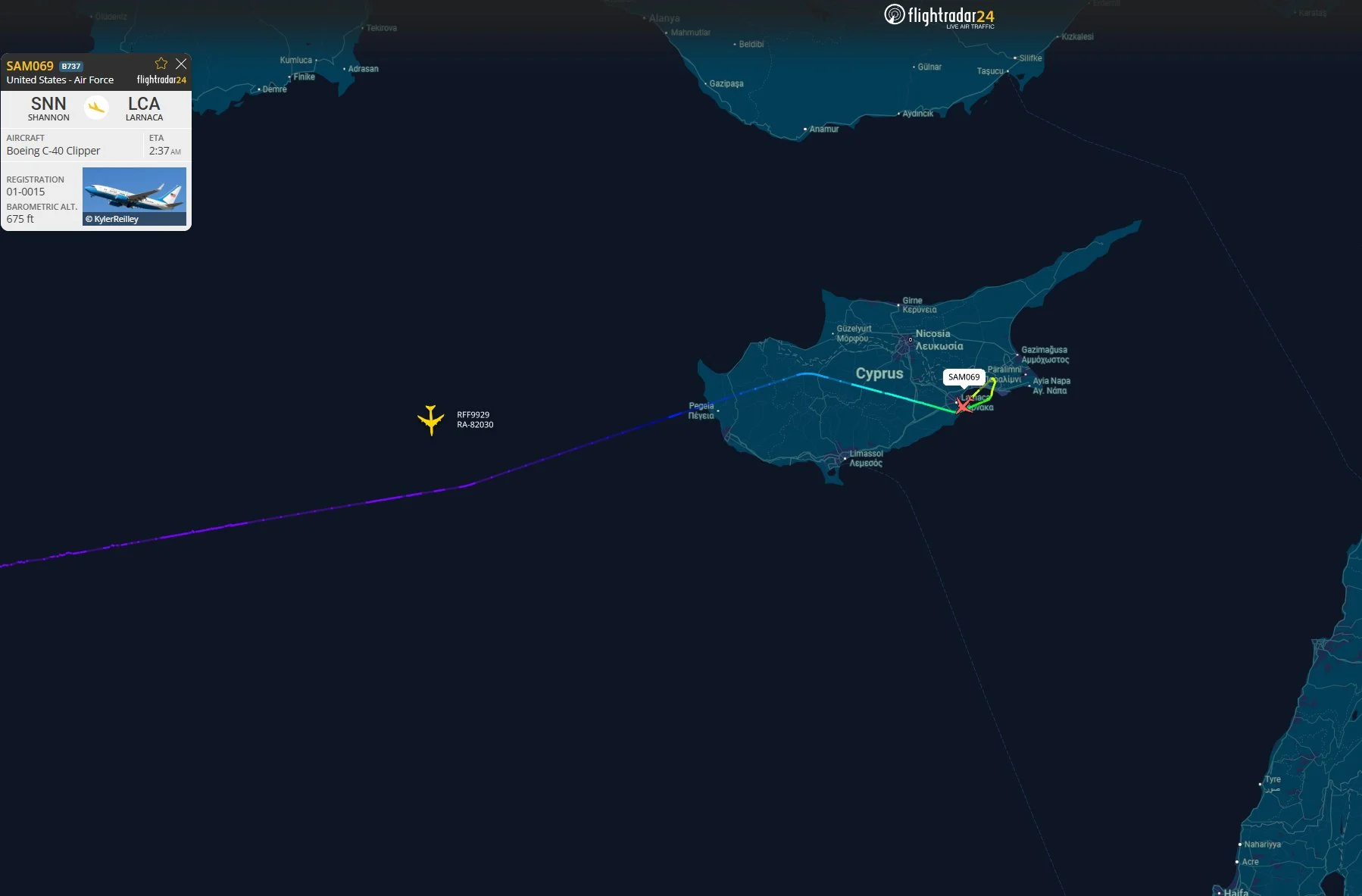 Μυστήριο γύρω από την άφιξη Αμερικανικού VIP αεροσκάφους στην Κύπρο (ΧΑΡΤΗΣ)