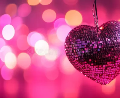 pink-disco-ball-heart-romantic-valentine-love-shiny-festive-decoration-party-image-lights-design-bright-vector-modern-perfect-355926298