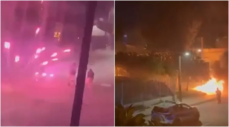 Πυροτεχνήματα κατά περιπολικού εκτόξευσαν άγνωστοι