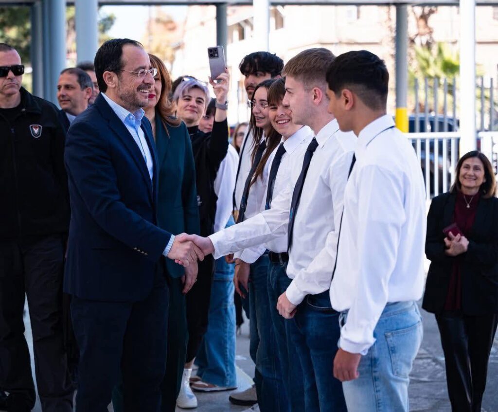 Ο Πρόεδρος της Δημοκρατίας Νίκος Χριστοδουλίδης στο Παγκύπριο Λύκειο Λάρνακας