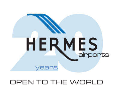 Hermes Airports 20 Years Logo with Tagline