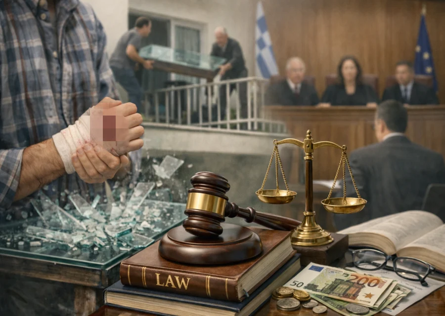 Στα δικαστήρια για σπασμένο γυαλί τραπεζιού- Δικαιώθηκε υπάλληλος στη Λεμεσό