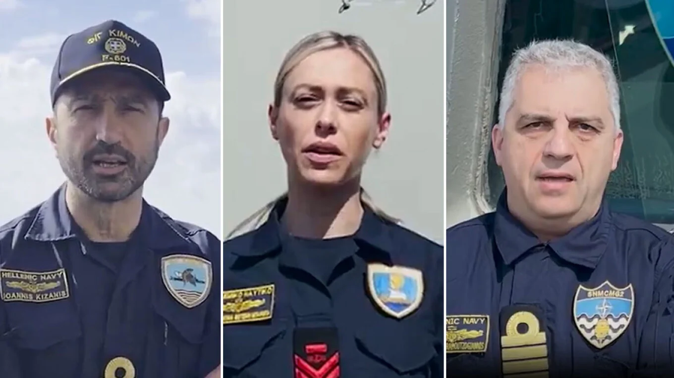 Στελέχη στις φρεγάτες «Κίμων» και «Ψαρά» έστειλαν τα δικά τους μηνύματα για την Κύπρο  (βίντεο)
