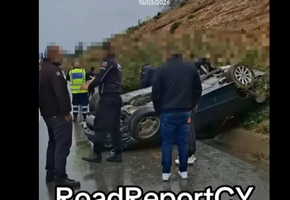 Αναποδογυρίστηκε όχημα στον αυτο/δρομο Πάφου – Λεμεσού  (βίντεο)