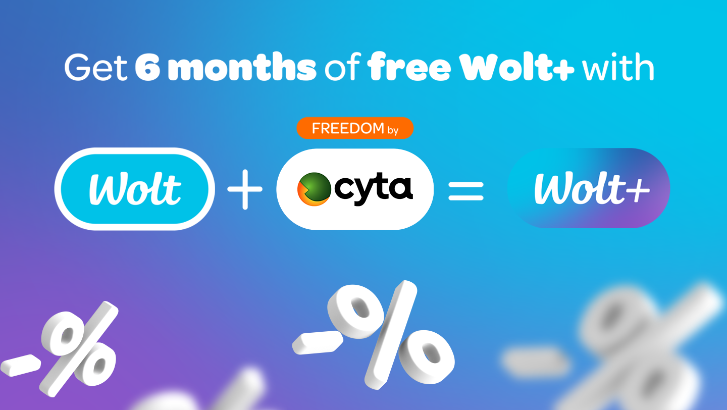 Δωρεάν συνδρομή Wolt+ για τους πελάτες των προγραμμάτων FREEDOM της Cyta