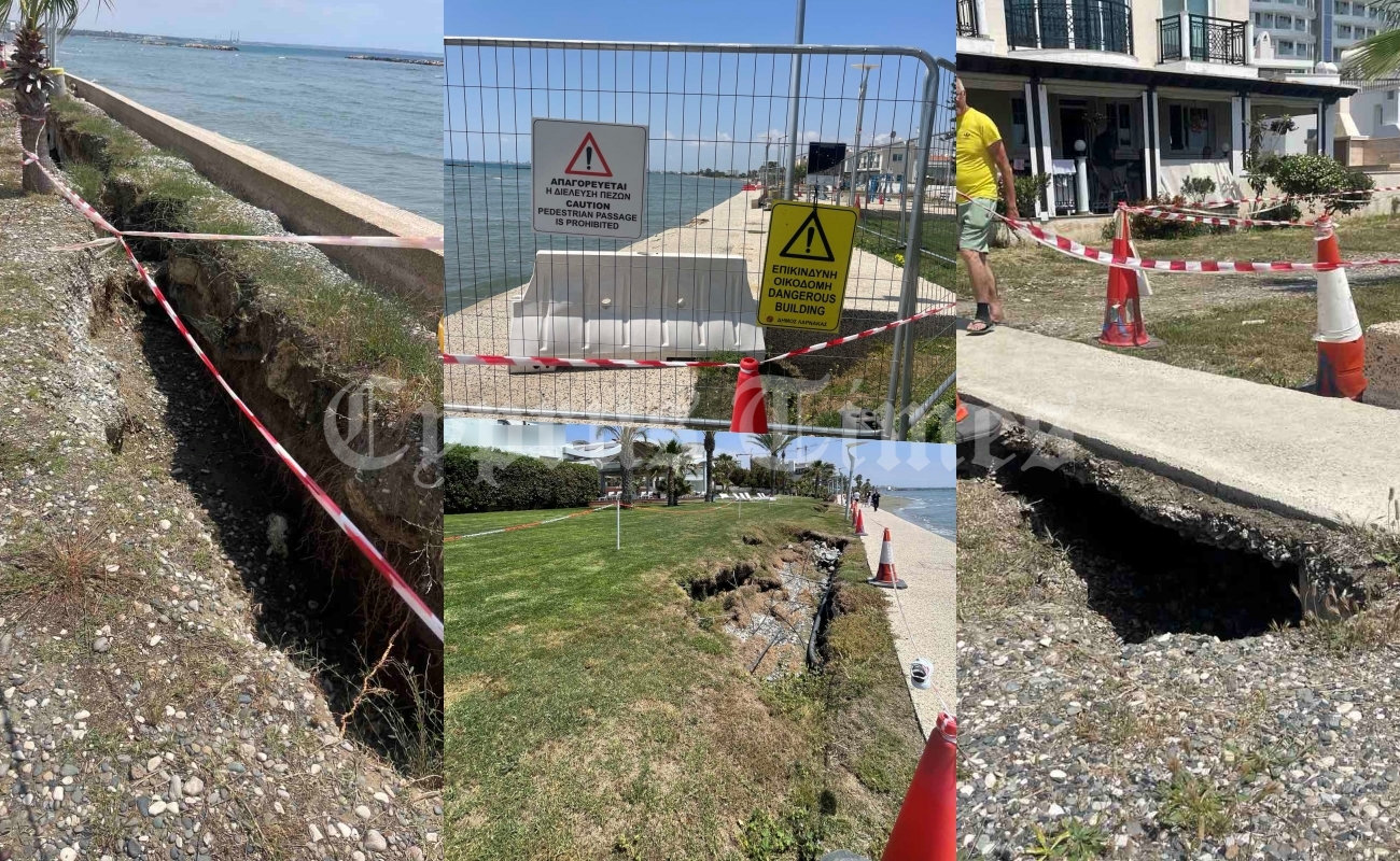 «Καταπίνει» πεζοδρόμια μπροστά από ξενοδοχεία η διάβρωση στην Ορόκλινη