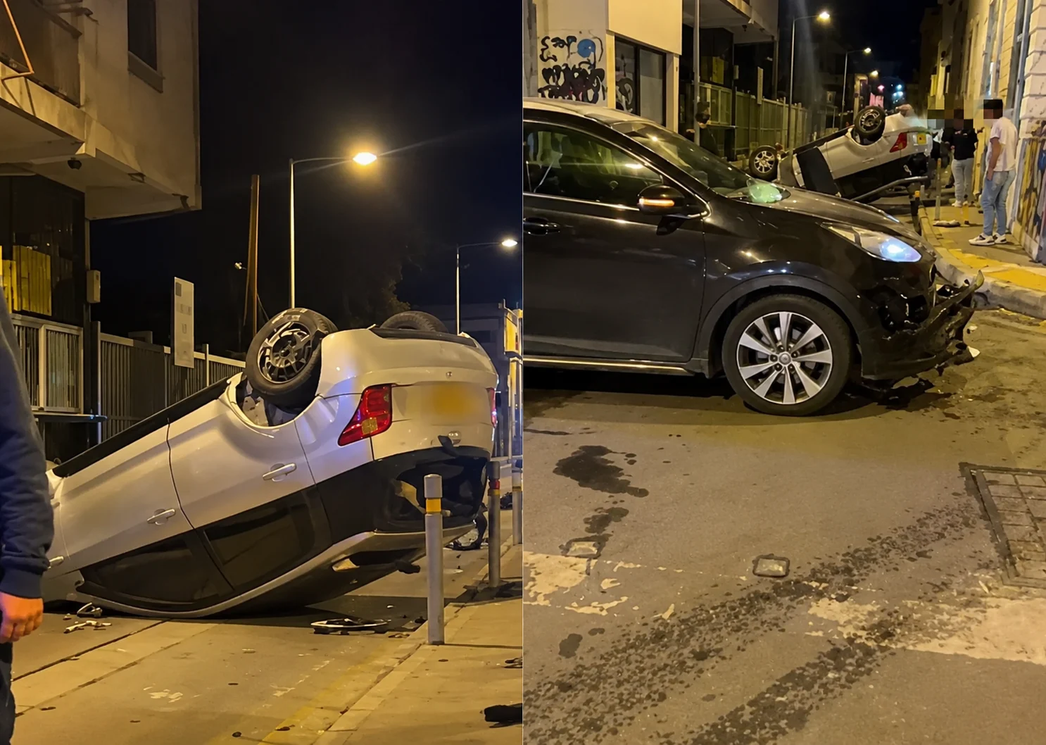 Ανατράπηκε όχημα στη Λεμεσό – Παραβίασε STOP και καρφώθηκε σε ταξί  (βίντεο)