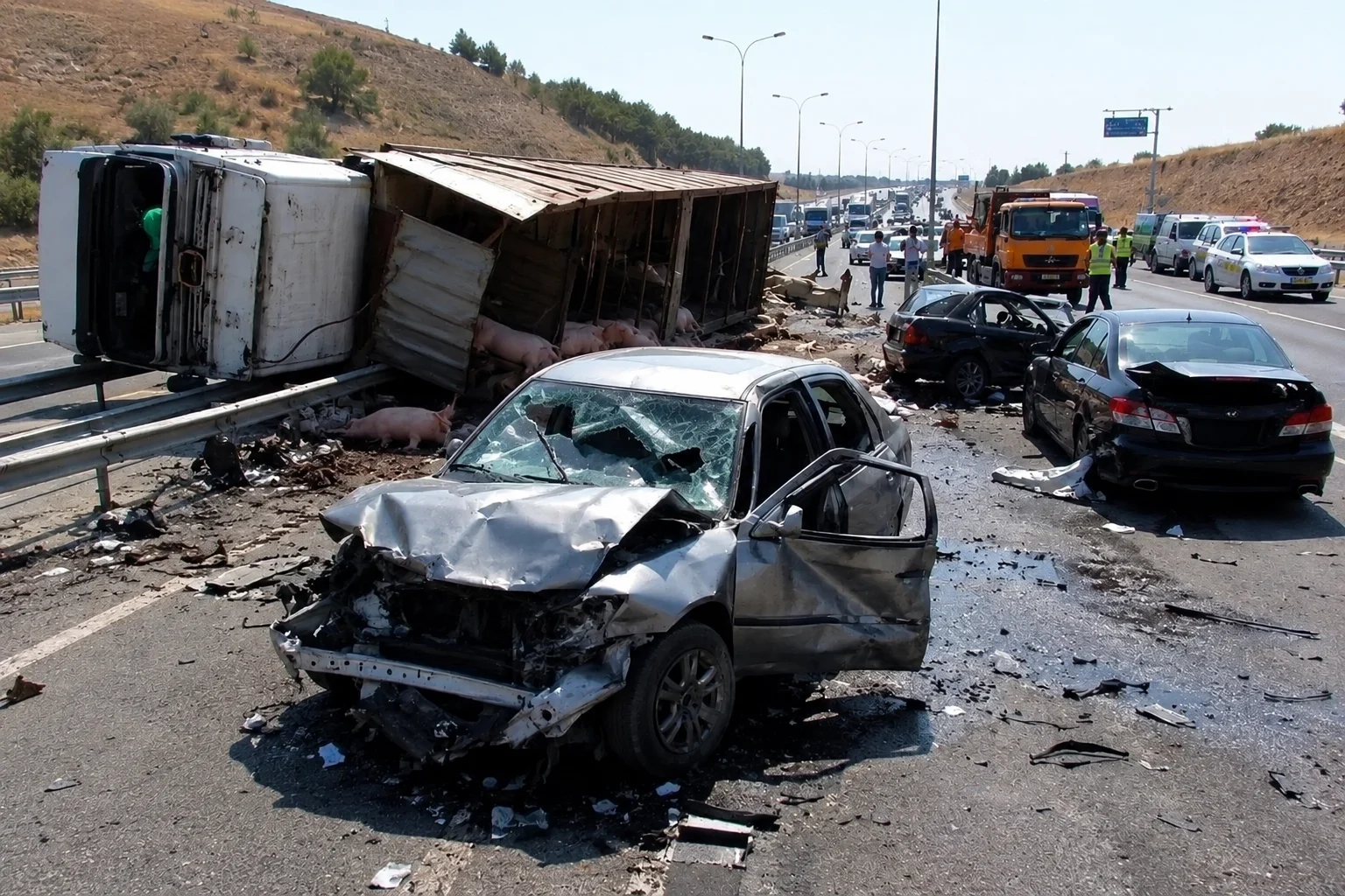 Ανατροπή οχήματος με χοίρους προκάλεσε καραμπόλα και… διαμάχη για 18 χρόνια