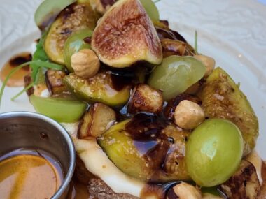 This weekend- The forbidden Fig(Sourdough toast topped with whipped mascarpone-feta mousse, saut