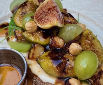 This weekend- The forbidden Fig(Sourdough toast topped with whipped mascarpone-feta mousse, saut