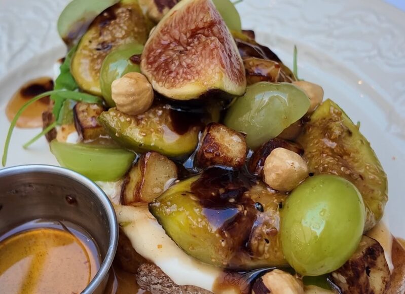 This weekend- The forbidden Fig(Sourdough toast topped with whipped mascarpone-feta mousse, saut