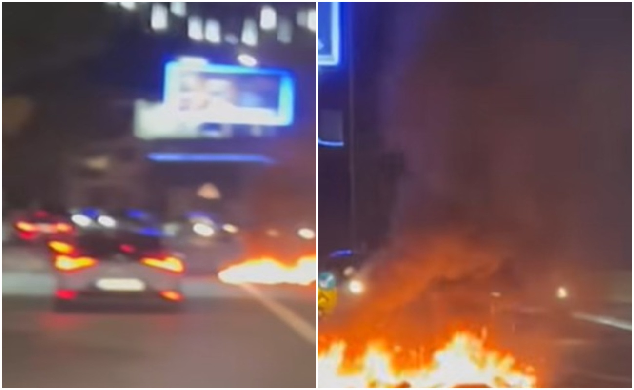 Νεαροί με κουκούλες έβαλαν φωτιά σε ελαστικά στη Λεμεσό  (βίντεο)