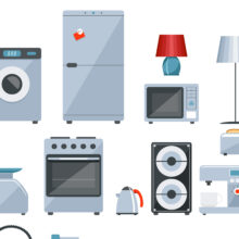 Colored icons of home appliances