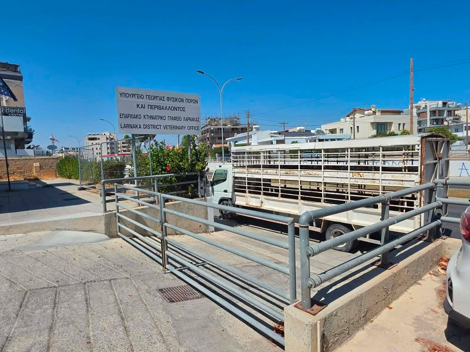 Κτηνοτρόφοι: Μπλόκαραν την είσοδο του Κτηνιατρικού Γραφείου Λάρνακας   (φώτο)