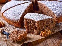 Fresh,And,Tasty,Autumnal,Walnut,Cake,With,Honey
