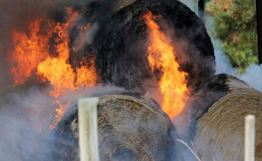 Στάχτη 70 μπάλες σανού μετά από φωτιά στους Αγίους Τριμιθιάς