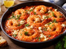saganaki-garides