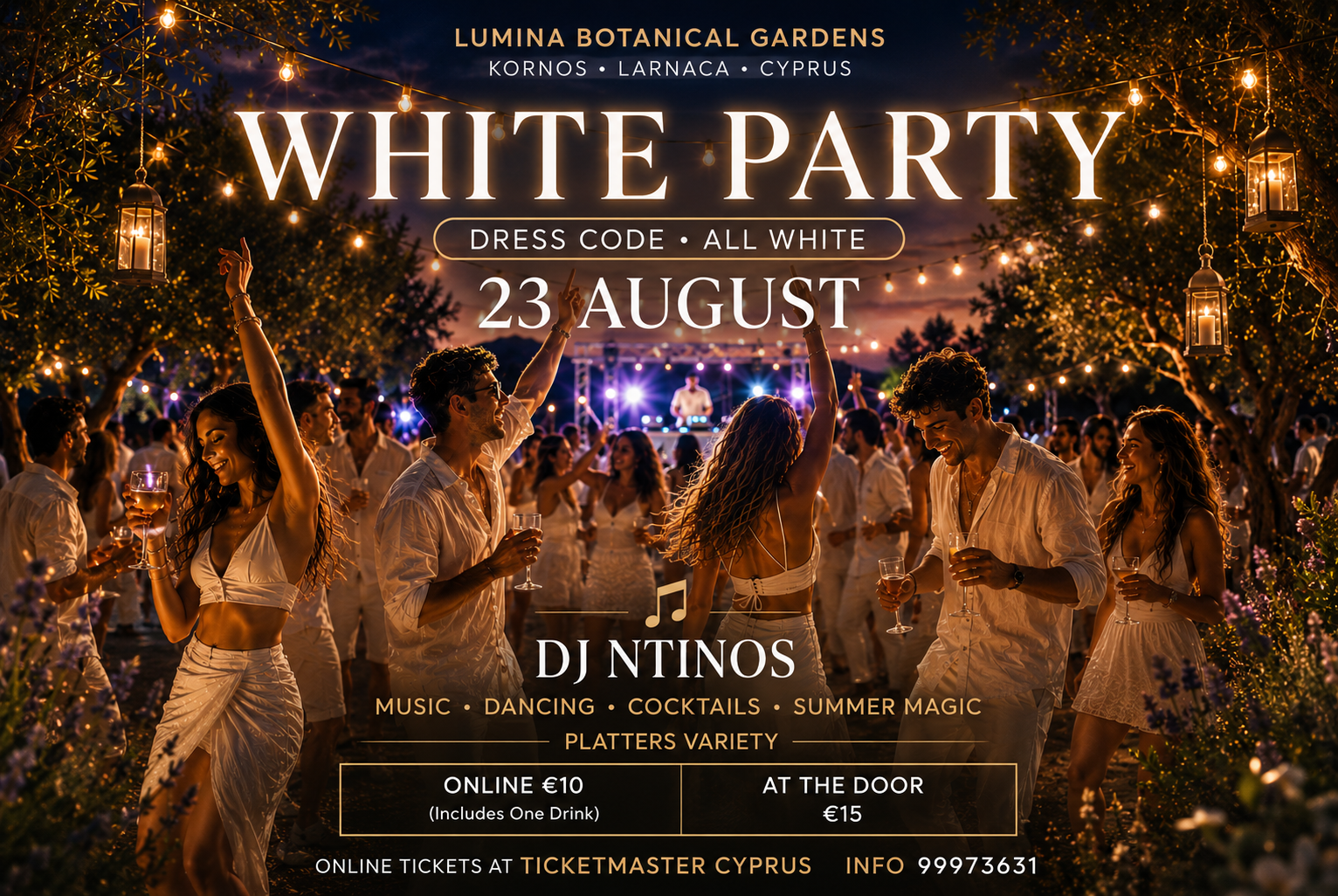 Το πρώτο White Party στην ορεινή Λάρνακα έρχεται στο Lumina Botanical Gardens