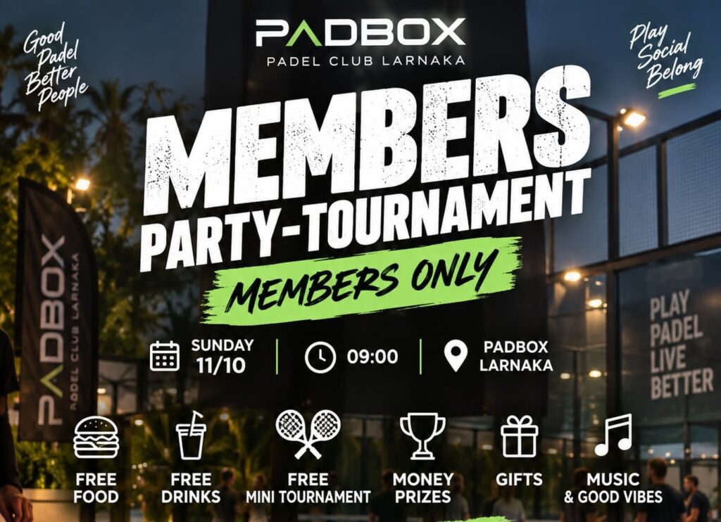 Το PadBox Larnaka ετοιμάζει ένα μεγάλο Members Party με δωρεάν φαγητό, ποτό και τουρνουά