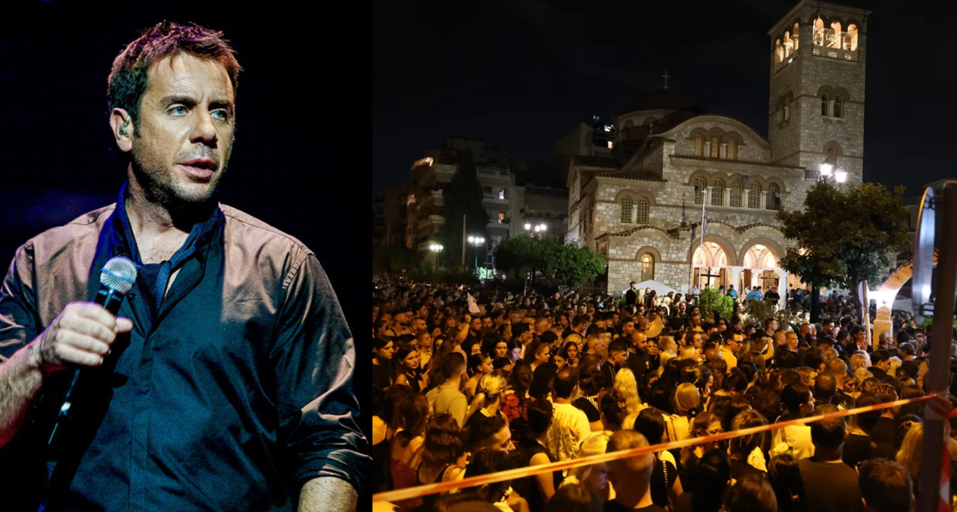 Συγκίνηση και τραγούδια στην Αγία Τριάδα Νίκαιας, «αθάνατος» φώναζε το πλήθος όταν έφθασε η σορός του Γιώργου Μαζωνάκη (βίντεο)