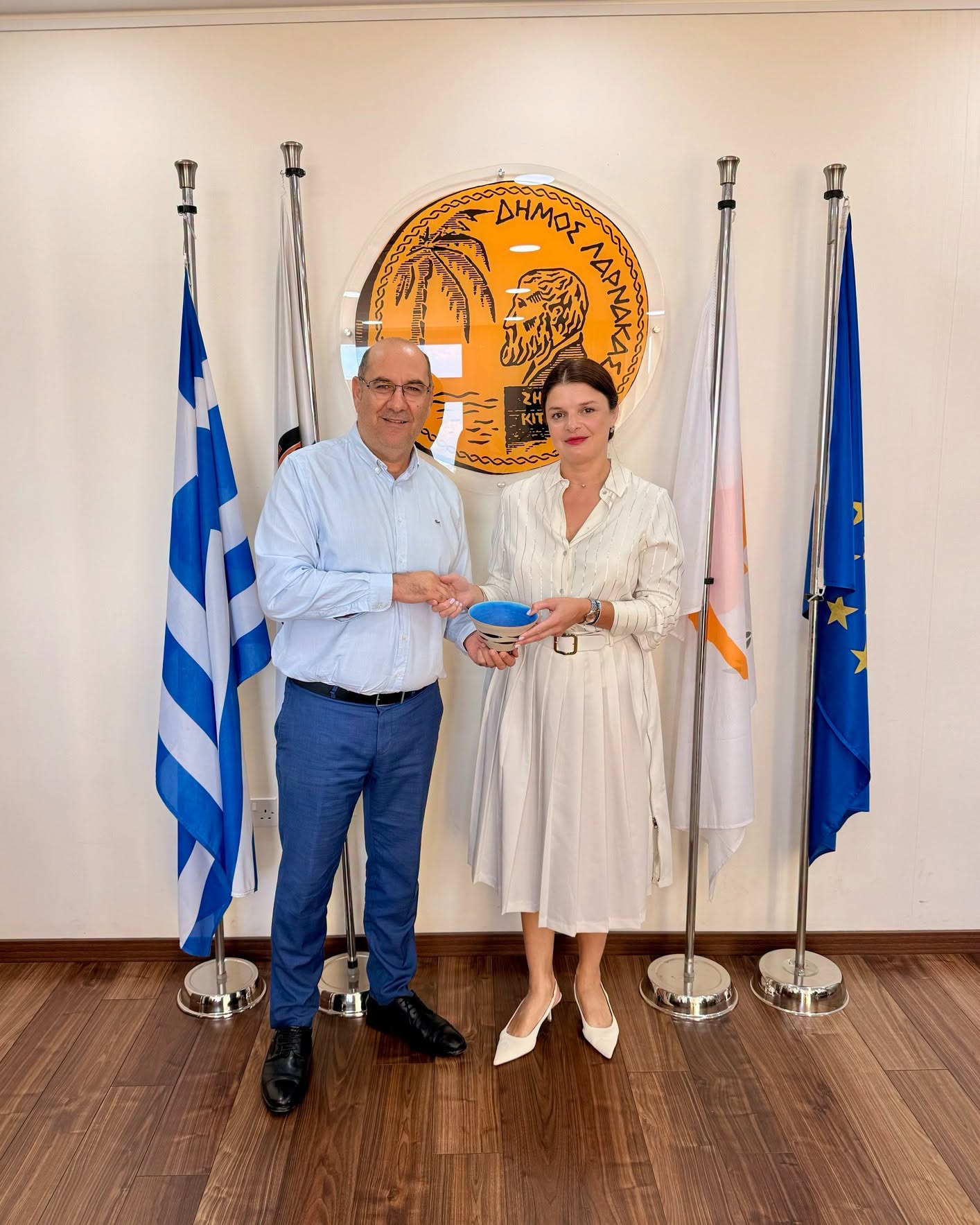 Συνάντηση Δημάρχου Λάρνακας με την Επικεφαλής της Διπλωματικής Αποστολής της Γεωργίας στην Κύπρο