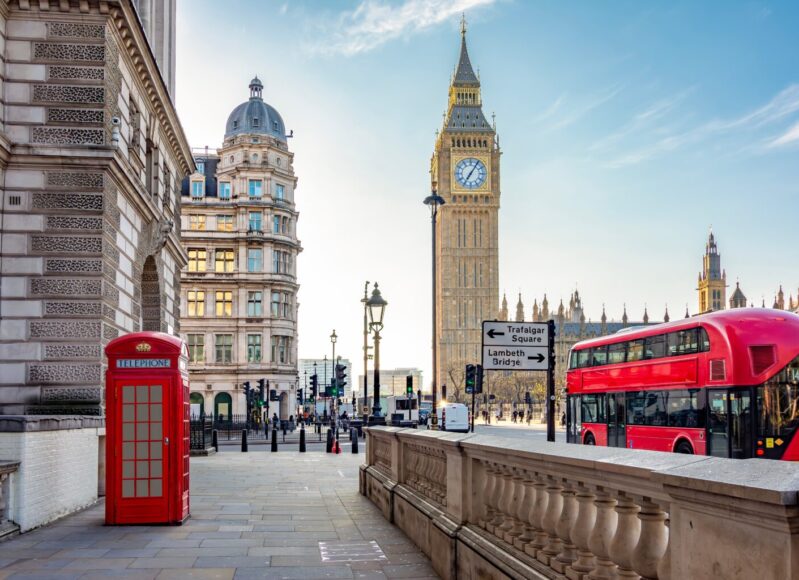Red,Telephone,Box,And,Double-decker,Bus,On,Parliament,Square,And